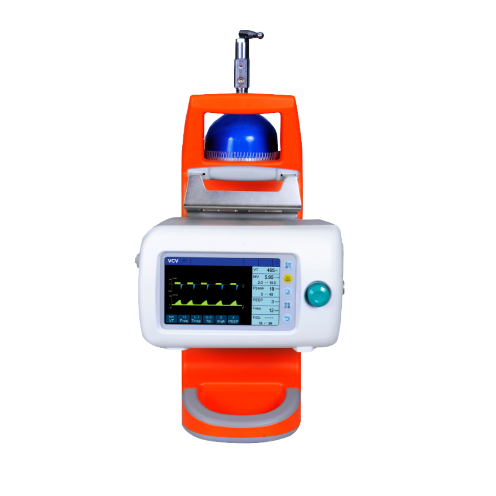 Tragbares Krankenhaus-Beatmungsgerät mit eingebauter Batterie und Bildschirm
